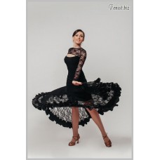 Блуза для танцев латина Fenist Латте с гипюром 337/1